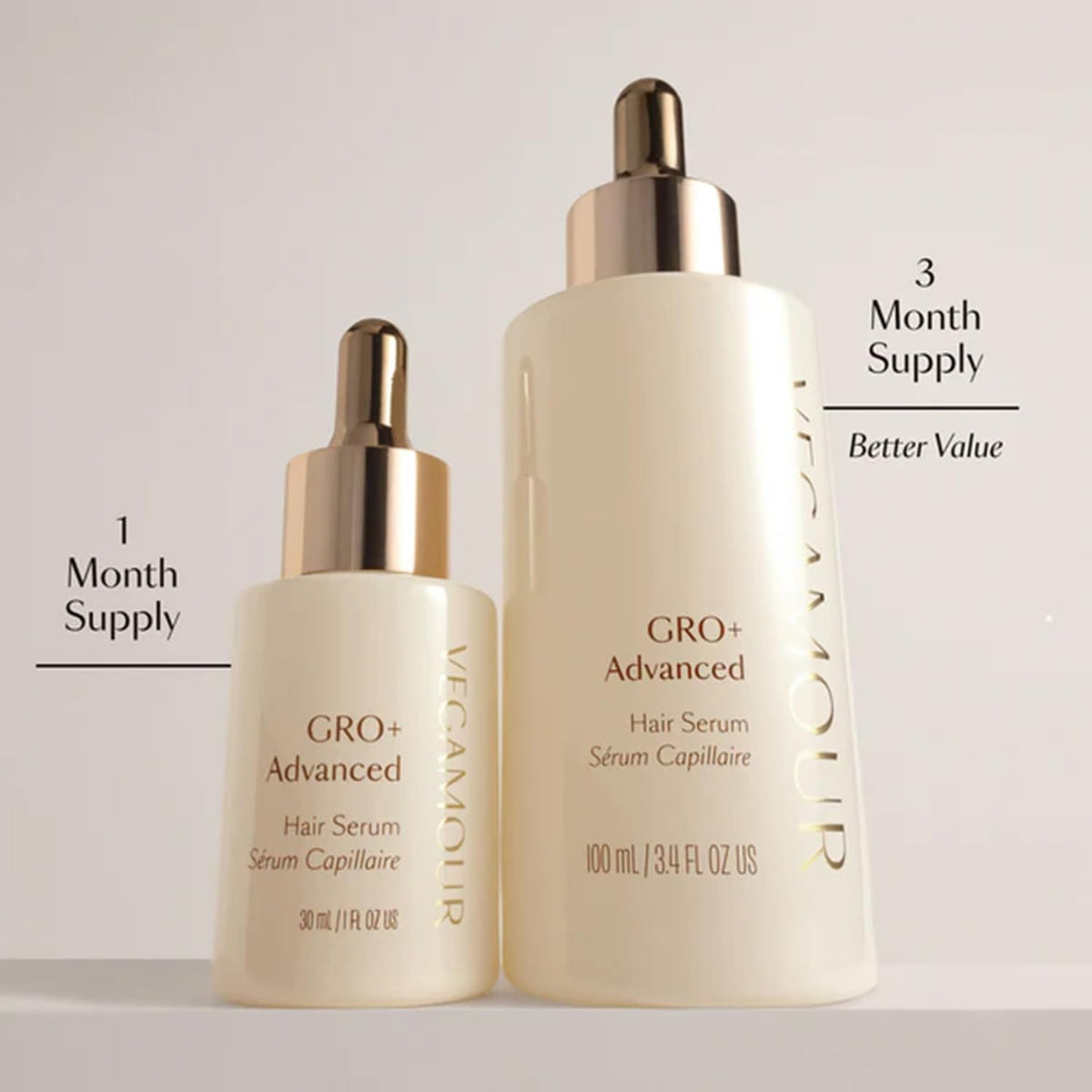 VEGAMOUR GRO+ Advanced Hair Serum | Improves Hair Density, Reduces Shedding and Promotes a Balanced Scalp | For Severe Signs of Thinning | Formulated Without Fragrance, Vegan, Cruelty-Free