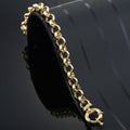 18ct Heavy Yellow Gold Plated 10mm Belcher Chain Bracelet with Marina