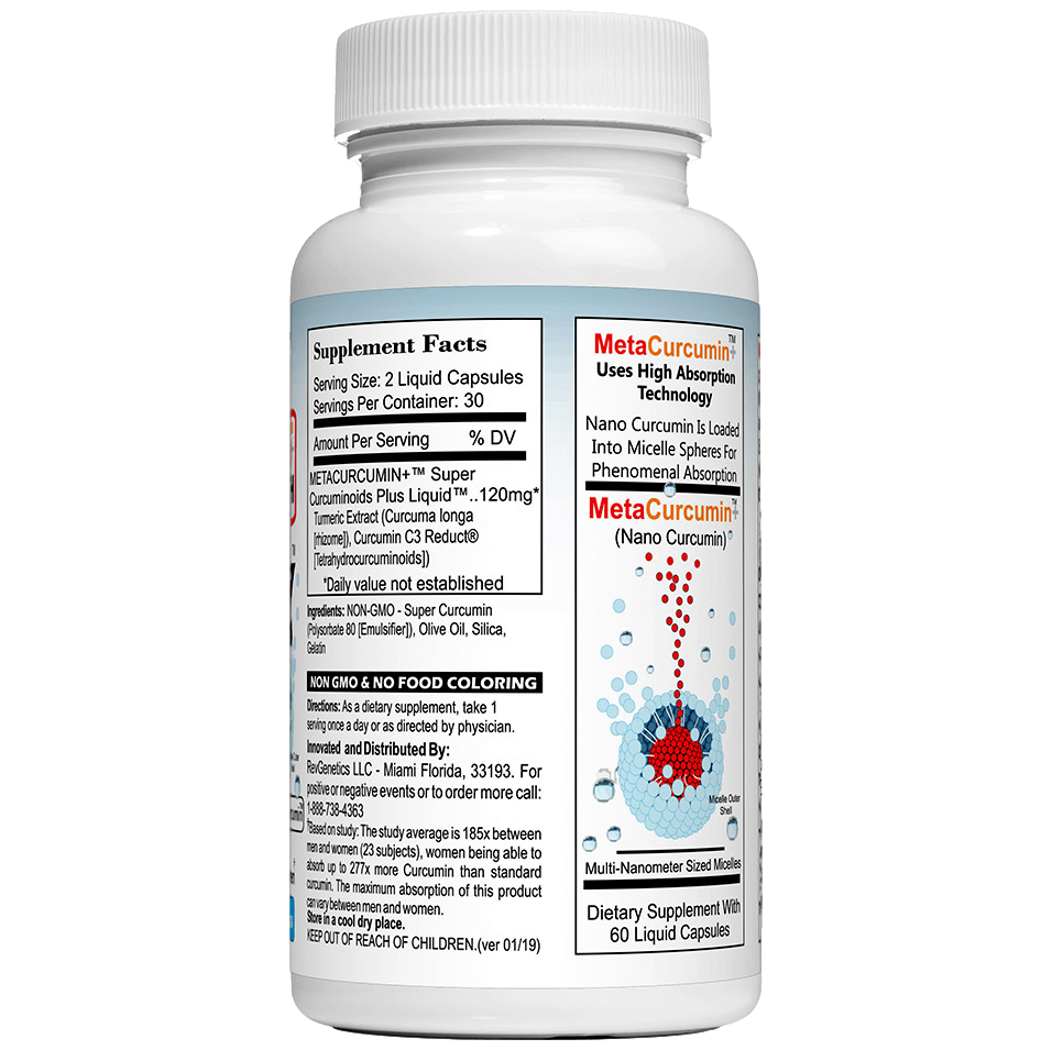 MetaCurcumin 277x Liquid Micelle Curcumin Capsules